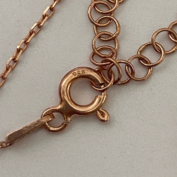 Butterfly 925 silver 14k rose gold plated cz handmade enamel necklace - Picture 5 of 5